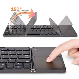 Mini teclado Bluetooth plegable, teclado inalámbrico portátil de tamaño  completo (sincronización hasta 3 dispositivos), teclado plegable de viaje