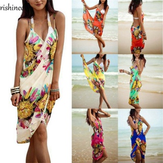 18,48 US$-Elegante Halter Hollow Beach Party Vestido largo Moda Plisado  Suelto Cuello en V Vestido Mujer Verano Sin mangas Vestido sólido  -Description