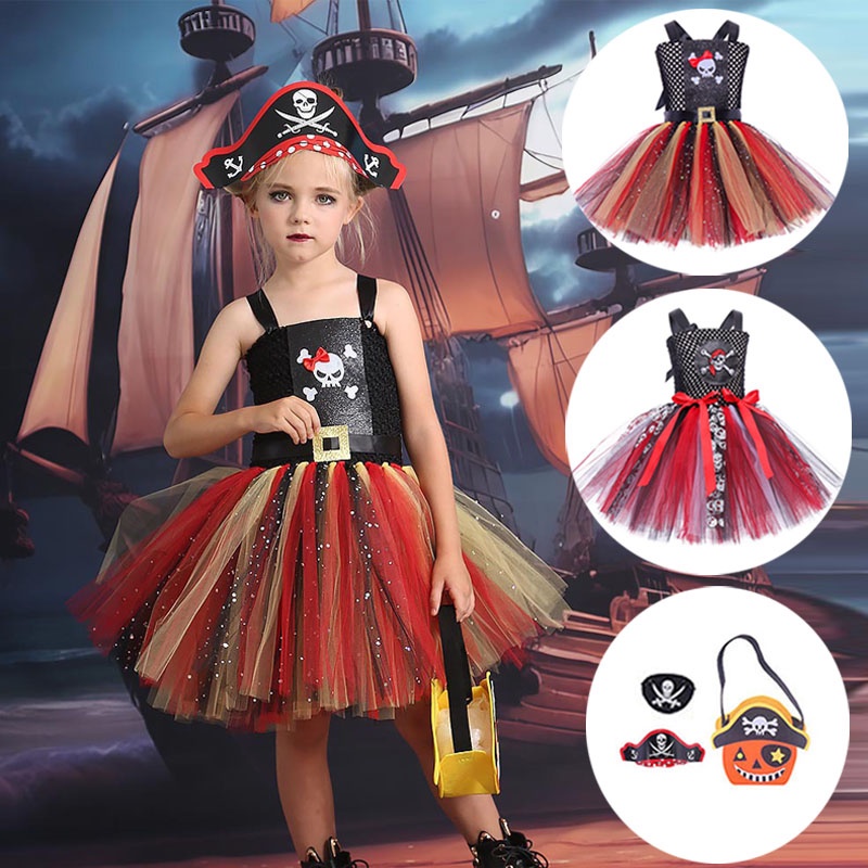 Disfraz Pirata Niñas Piratas Del Caribe Jack Sparrow Cosplay Niño