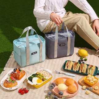 Bolsa de almuerzo aislada con cremallera, bolsa térmica, fiambrera de lona  para comida, Picnic, bolso de