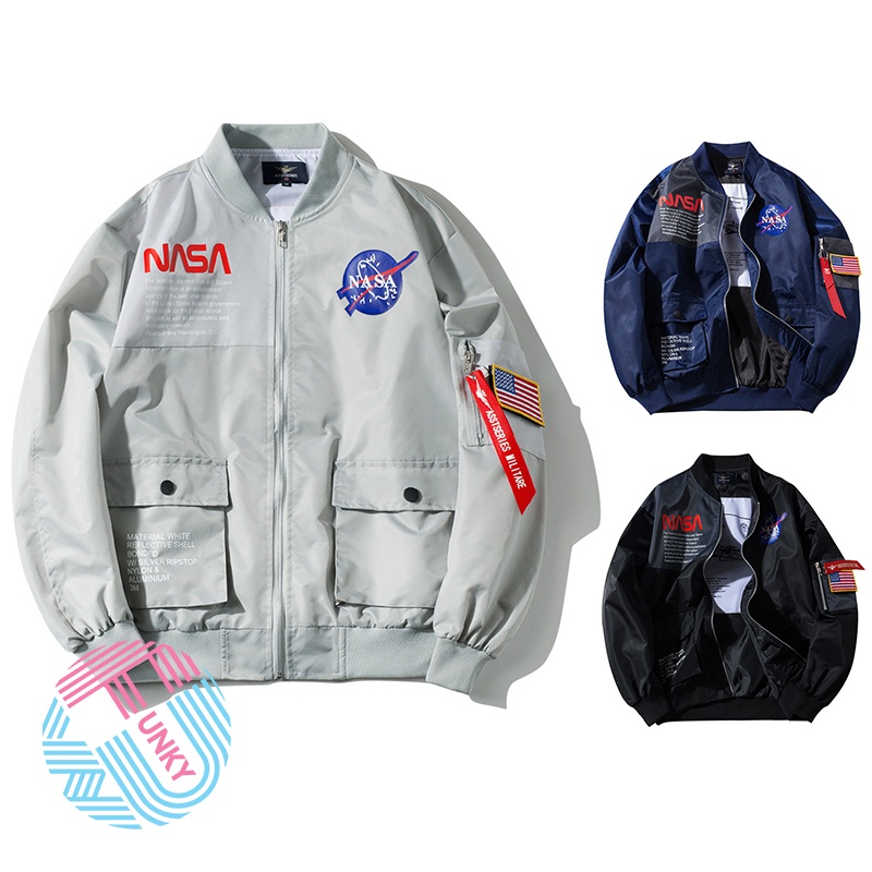 NASA Joint Ma1 Bomber Jacket Hombres Y Mujeres Chaqueta A Prueba De Viento