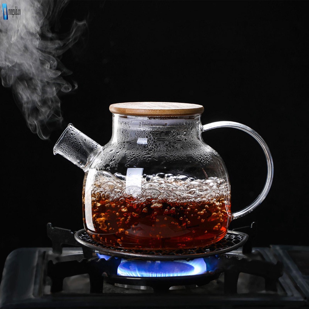 Tetera con colador de té de acero inoxidable para té de hojas sueltas y  florecientes, tetera de cuello de cisne con colador de té extraíble para