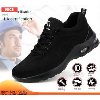 Zapatos de seguridad a la moda para hombre, zapatillas de trabajo ligeras y  transpirables, antigolpes, con punta de acero, a prueba de perforaciones