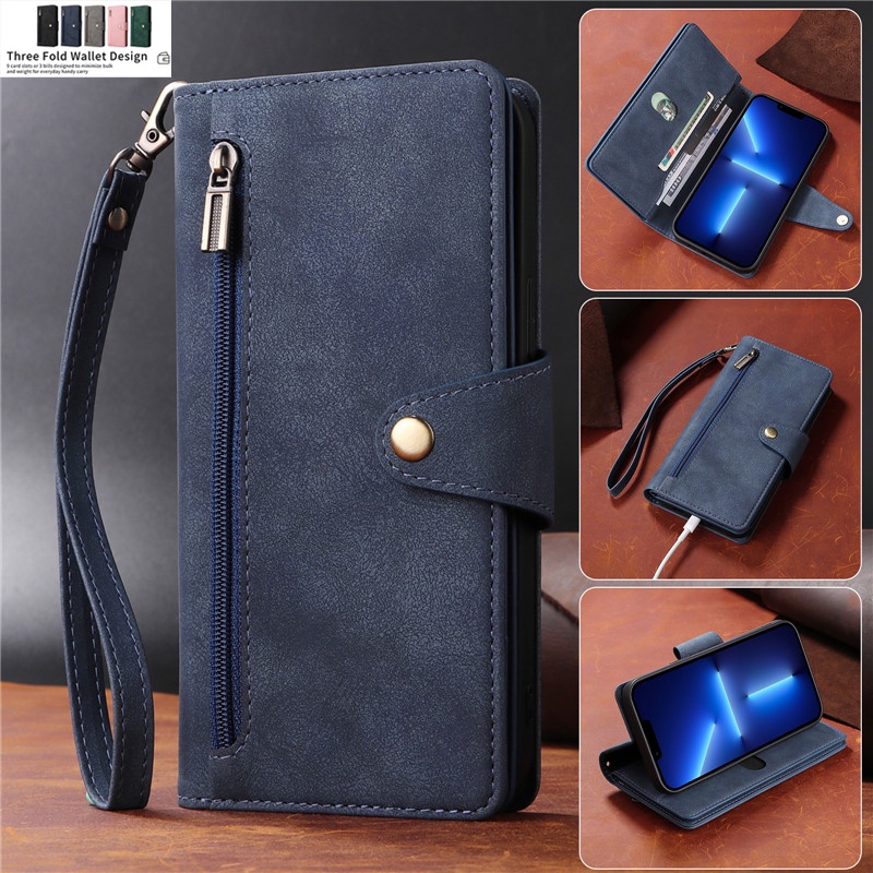 Funda tipo cartera con tapa compatible con Xiaomi Redmi 13C 4G, funda de  protección abatible, ranura para tarjetas, funda para teléfono, hebilla