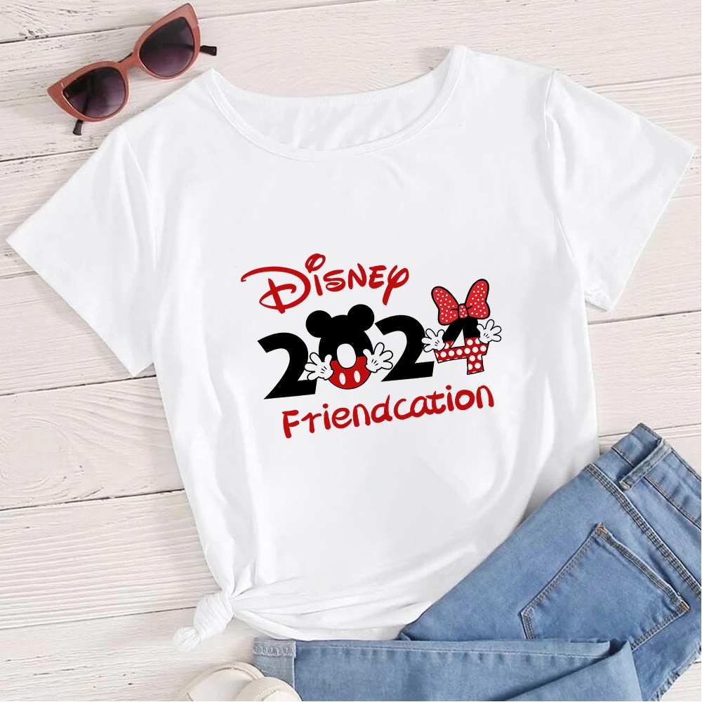 Disney 2024 Viaje Familiar Ropa Nueva Moda Mickey Minnie Impresión