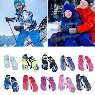 7-mi Guantes de invierno para niños, guantes de nieve para niños,  snowboard, impermeables, forrados, de cuero, para niños y niñas