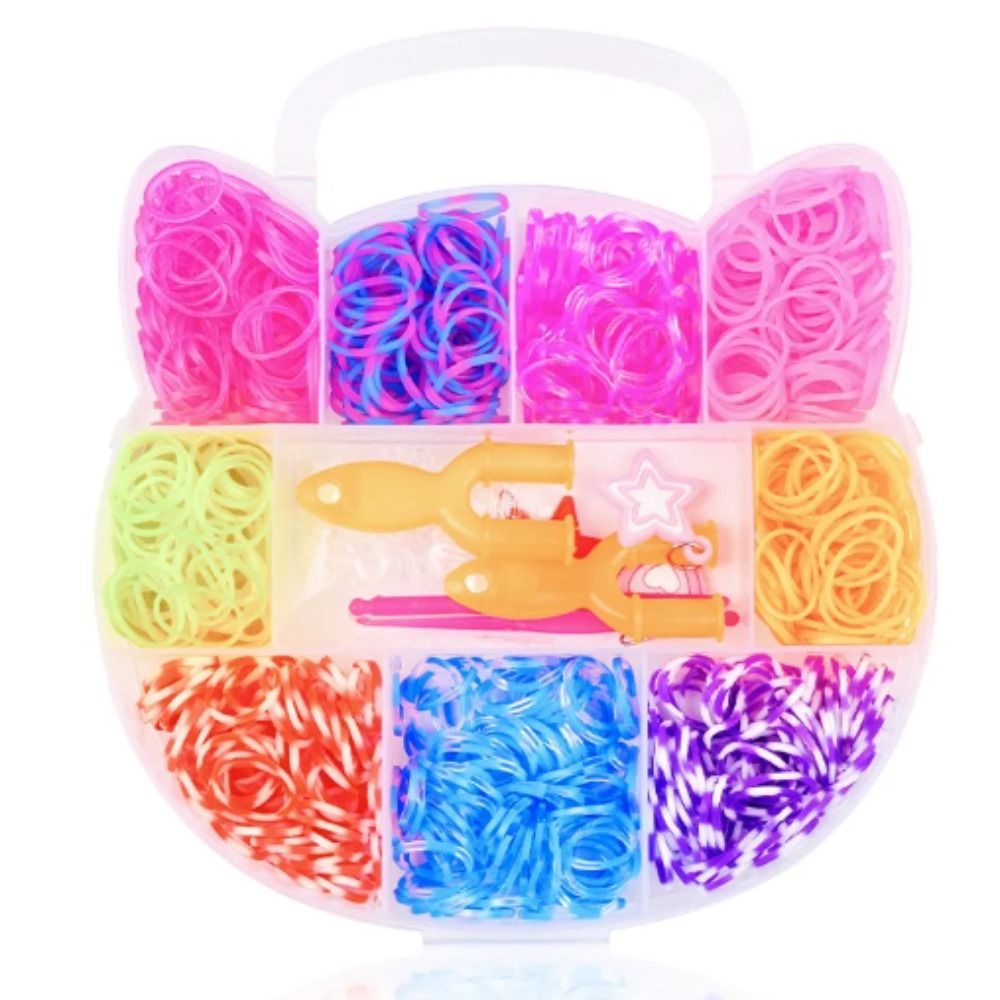 Loom - Juego De Bandas De Goma, Juego De Repuesto Para Hacer Pulseras, Coloridas Bandas Trenzadas De Amistad Con Colgante, Cuentas, Herramientas De Tejido, Estuche De Almacenamiento Para Niñas Y Niños