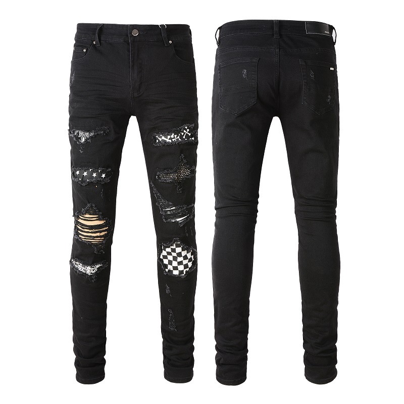 Amiri Jeans Retro Ripped Pantalones De La Calle Alta Skinny Pantalones Shopee Colombia