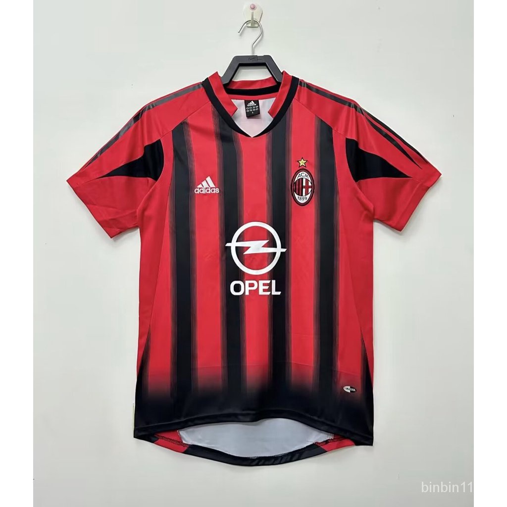 23/24 AC Milan Camiseta De Fútbol En Casa Para Hombre Rojo Negro Fans  Versión