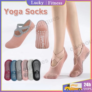 Comprar Calcetines de yoga antideslizantes para mujer, calcetines  deportivos de vendaje para danza de ballet para niñas