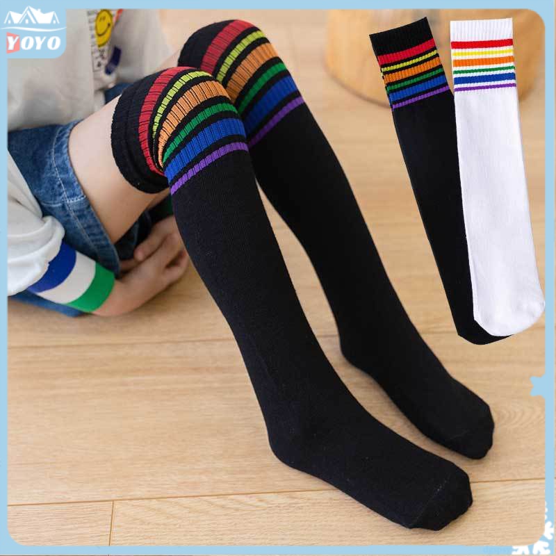 Pack de 6 calcetines altos para bebé niña hasta la rodilla tubo con  volantes medias largas de algodón arcos calcetines para recién nacido