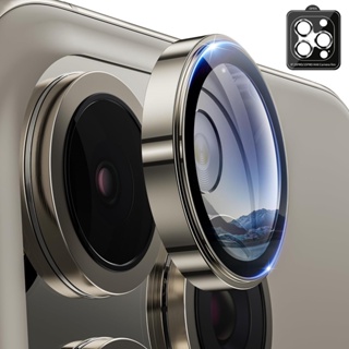 Protector de lente de cámara para iPhone 15 Pro/iPhone 15 Pro Max, anillo  de metal Plus 9H protector de pantalla de vidrio templado compatible con