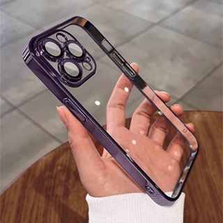 Funda De Teléfono Con Revestimiento De Titanio Natural Para IPhone 15 Pro  Max 14 Plus Transparente De Pc Dura A Prueba De Golpes