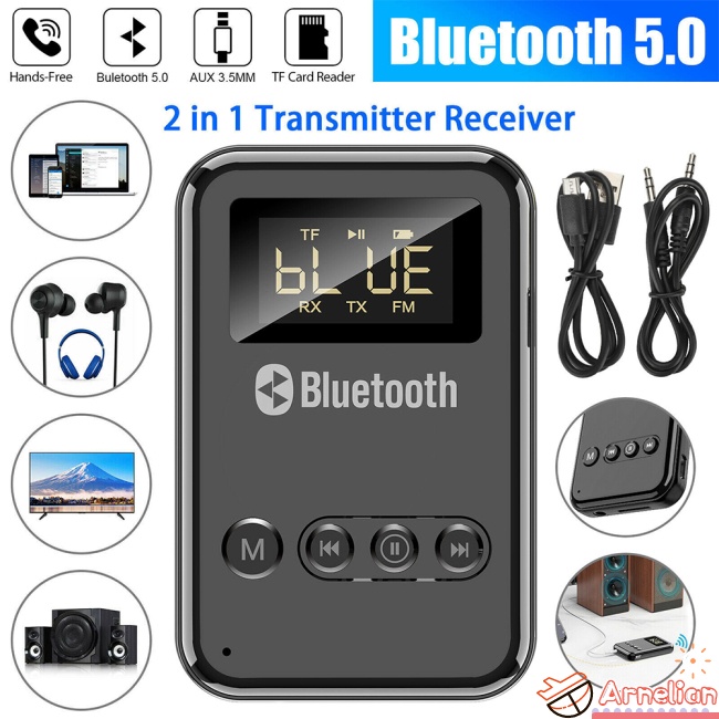 Adaptador de transmisor receptor Bluetooth 5.3 para coche 3 en 1 TX/RX Jack  de 3