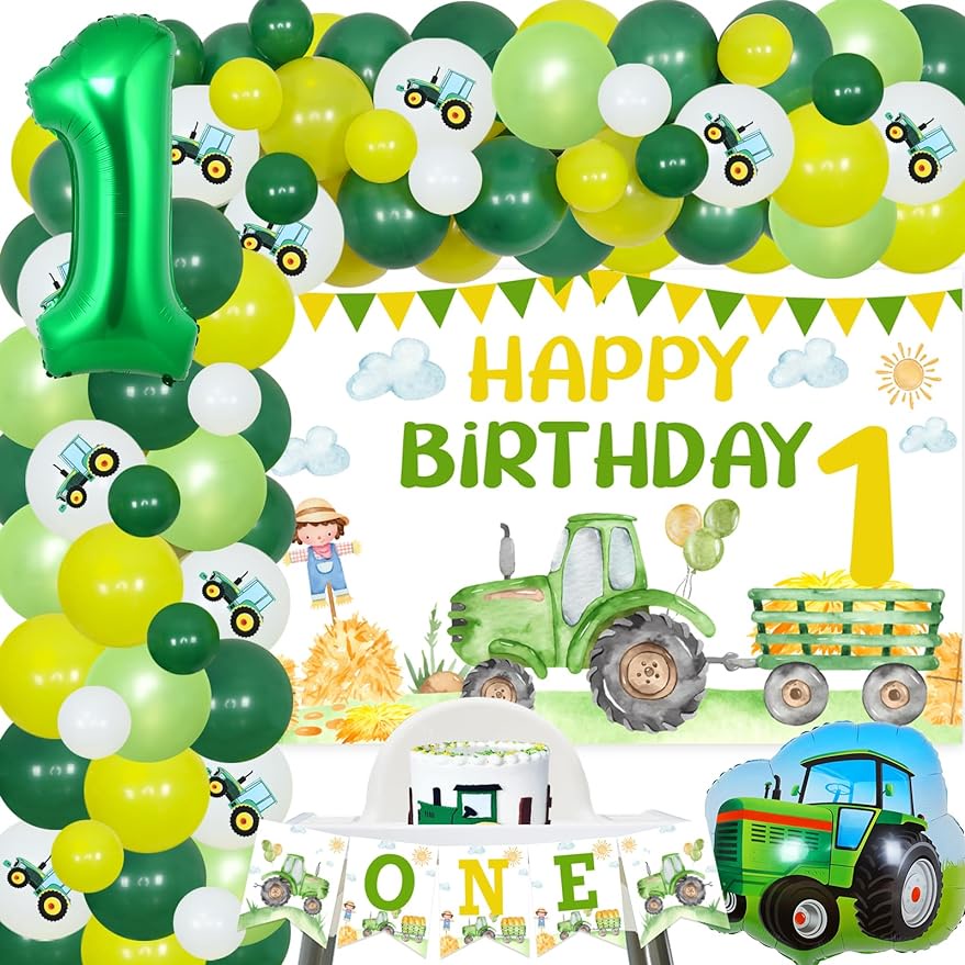 Kit de arco de globos con temática de selva para bebé niño y niña de 3  años, guirnalda de globos verdes de feliz cumpleaños, suministros de fiesta  de