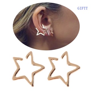 Pendientes grandes para mujer, aretes de Clip de oreja de cristal de  estrella