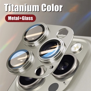 Anillo De Metal De Titanio Tapa Protectora De La Cámara Para El IPhone 13  14 15 Pro Max Plus Cristal Templado Lente De Protección Accesorios