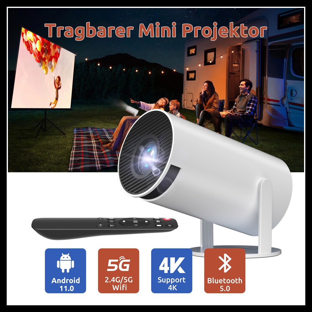 Mini proyector 4K portátil para cine en casa Full HD 5G Wifi