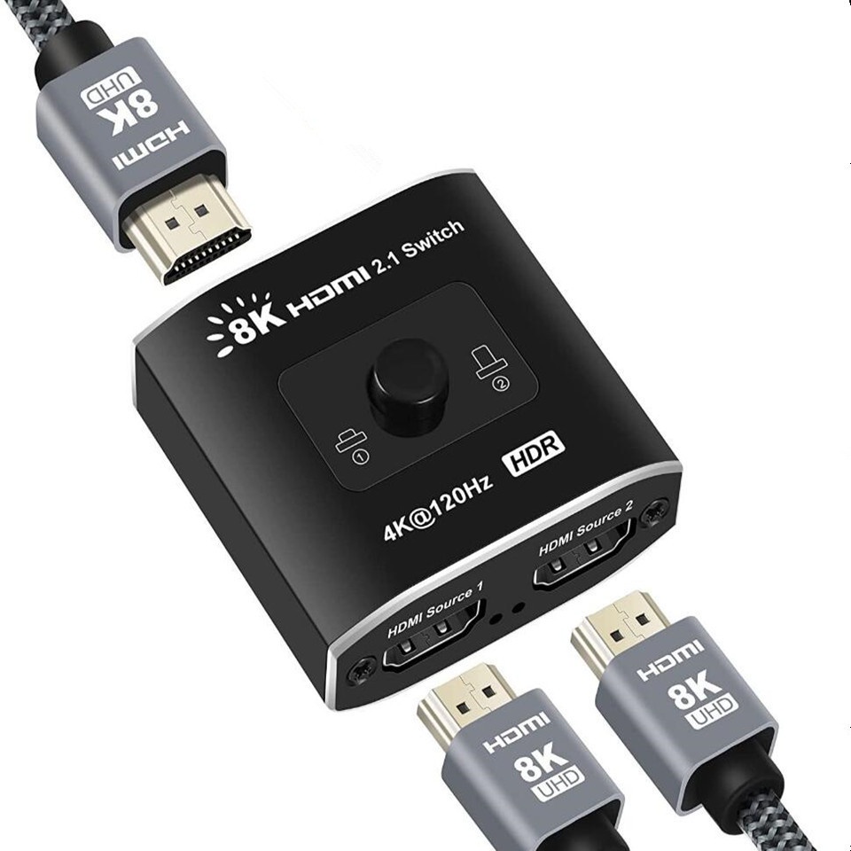 HDMI 2.1 Interruptor Divisor 8K 60Hz 4K 120Hz 2 Entrada 1 Salida