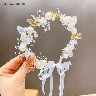 Elegante diadema nupcial para niñas imitado perla tocado corona de flores  corona de novia guirnalda cabeza aro diademas de boda joyería
