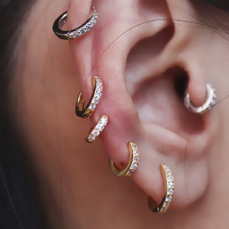 Minimal Mínimo Hélice Tragus Aro Piercing Cartílago Pendiente Para Las  Mujeres Ronda Colorido Circón Clip De La Oreja Hebilla Tendencia Joyería  KCE202