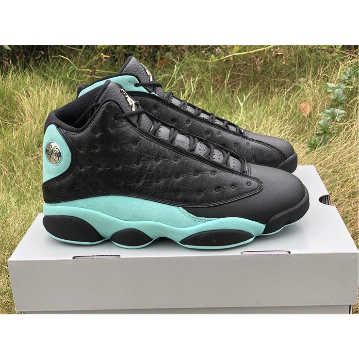 Jordan 13 discount negro con verde