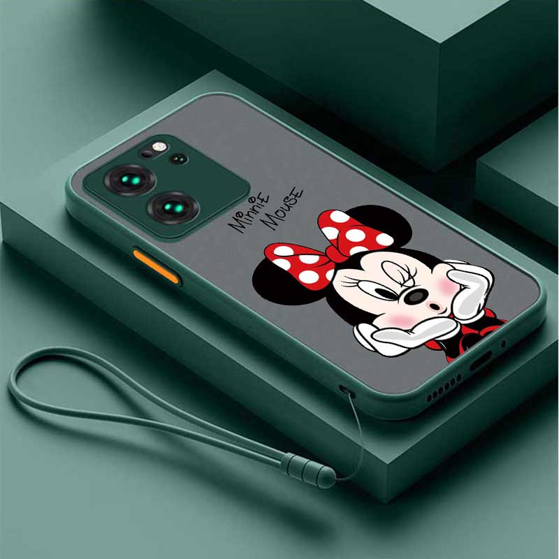 Xiaomi Redmi 13C 12C Minnie Mouse Botón De Contraste Carcasa De Plástico  Mate Funda De Teléfono Transparente Cubierta De Parachoques Suave