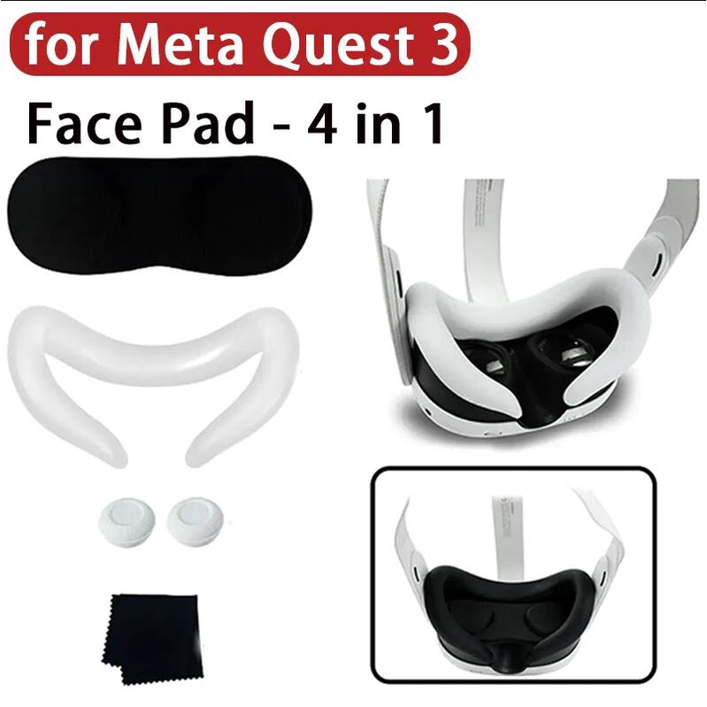 Cubierta Facial Silicona Vr Meta Quest 3 Kit Tapa Protectora