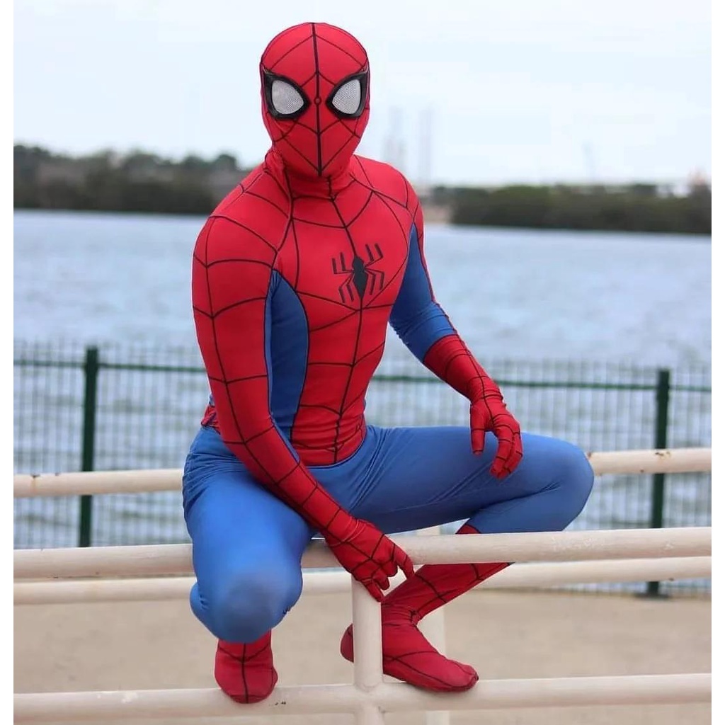 Clásico Espectacular Spiderman Cosplay Superhéroe Araña Disfraz Zentai  Bodysuits Halloween Spandex Spidey Niños Adulto