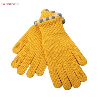 Guantes de punto de invierno para mujer, fresa, pantalla táctil, guantes de  dedo completo, gruesos, cálidos, guantes de esquí de invierno, guantes de