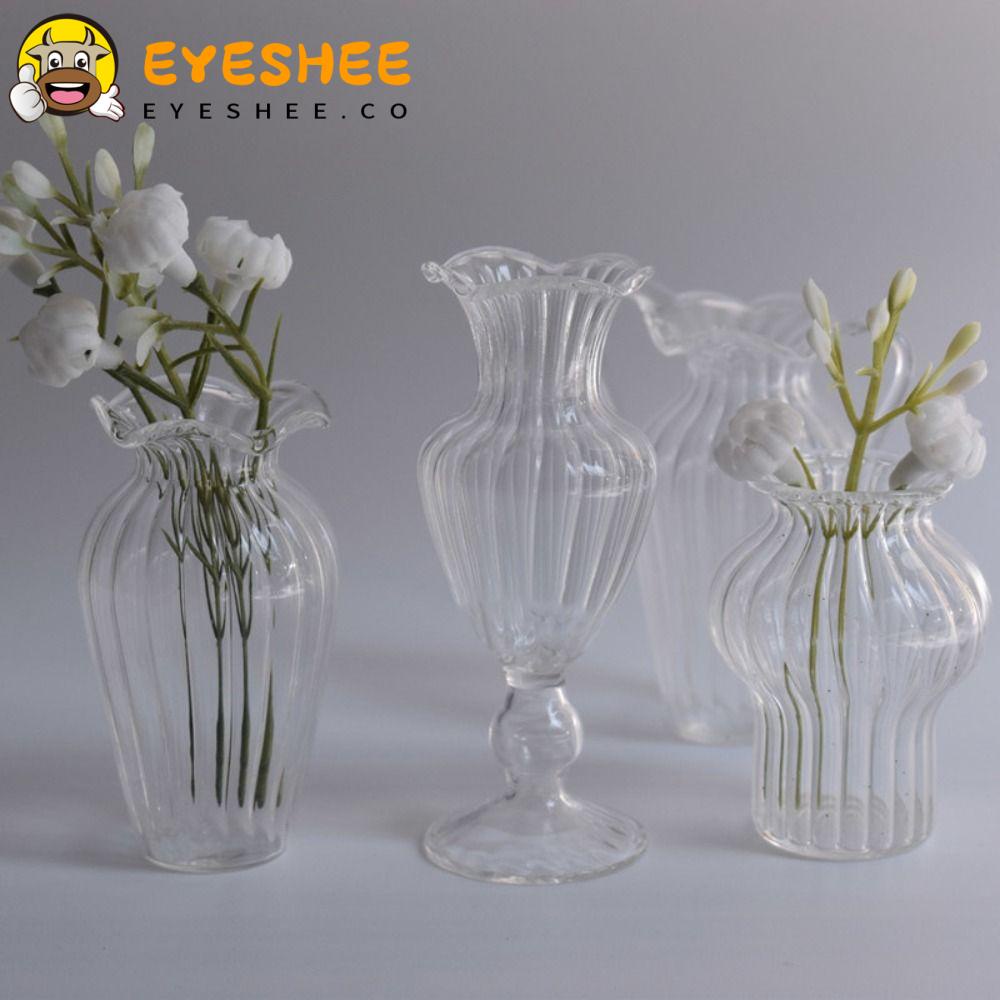 Jarrón decorativo de cristal, jarrón de cristal nórdico, simple,  transparente, multicolor, para cultivo de agua, flores, adornos de  escritorio