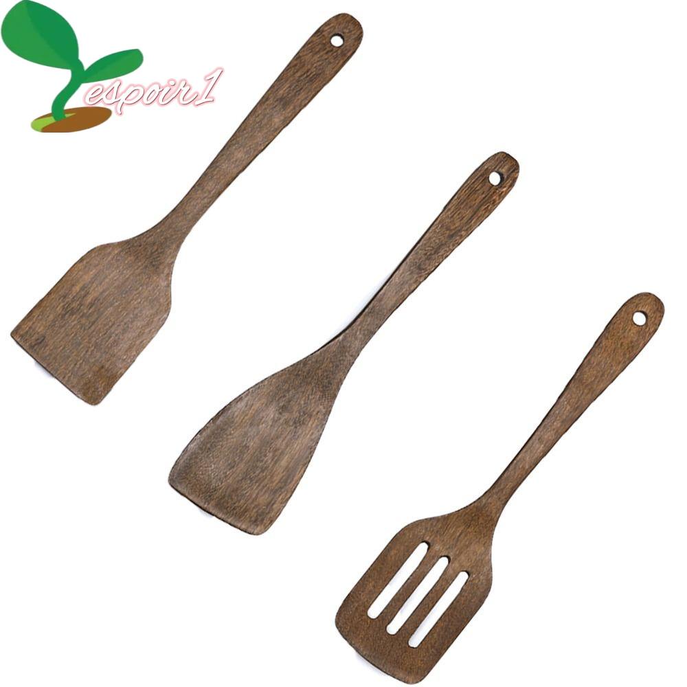 Set X6 Utensilios Cocina Silicona Antiadherente Mango Madera