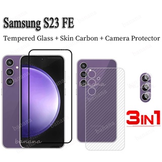 Funda transparente de 3 piezas para Samsung Galaxy S22 Plus con protector  de pantalla de vidrio templado + protector de lente de cámara, 3 piezas