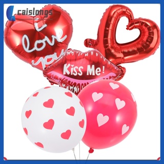 Globos de corazón pastel, paquete de 12 globos rosados de papel de aluminio  Mylar para el día de San Valentín, decoración en forma de corazón, color