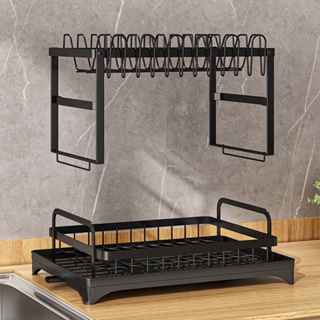 Organizador de 2 soportes para platos, estante de exhibición de metal para  gabinete, mostrador y armario, gris, pequeño