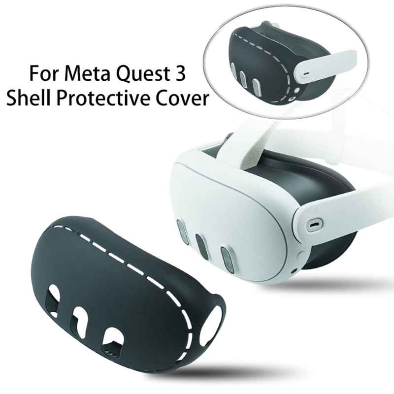 Auriculares de silicona VR Shells Protector funda protectora para Meta Quest  3 (negro)