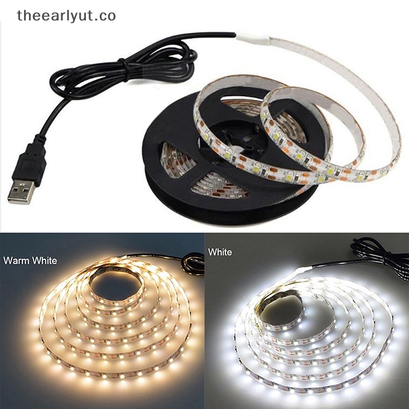 Tira de luces LED con Sensor de movimiento PIR, cinta luminosa Flexible con  batería USB de 5V, 60LEDs/m, 2835, para decoración de escaleras y armarios  de cocina