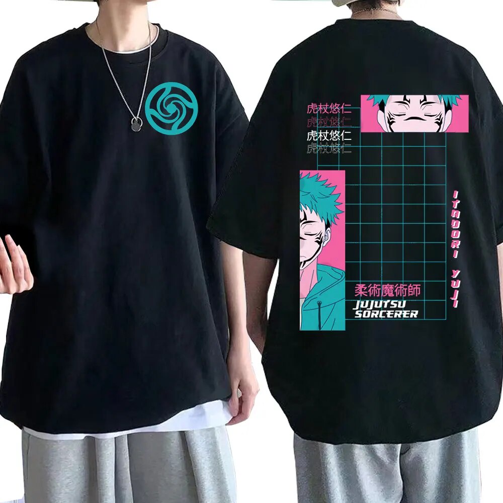 Anime Japonés Jujutsu Kaisen Hombres Camisetas Itadori Yuji Harajuku