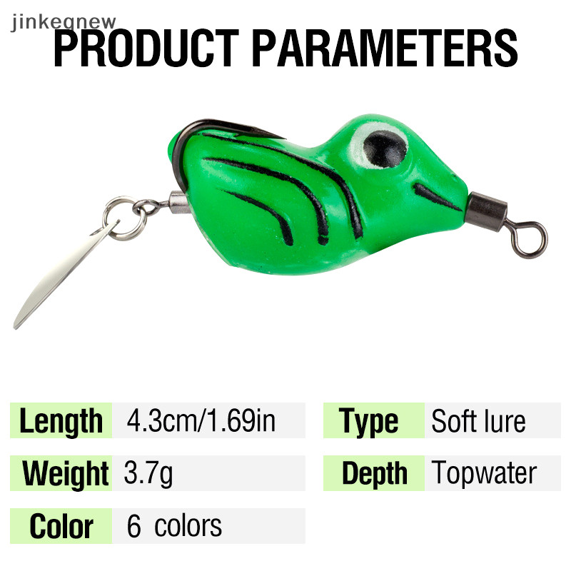 JKCO Tailandia Viento Mini Rana Suave 4.3cm3.7g Señuelo De Pesca Golpeó ...