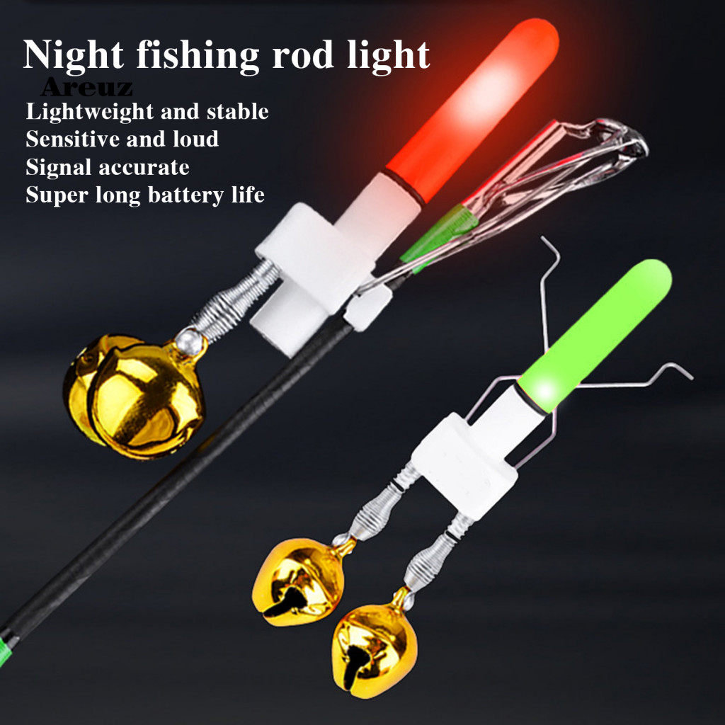 Led Fishing Rod Light Long-lasting Tip with Dual Bells Bite Alarm for ...
