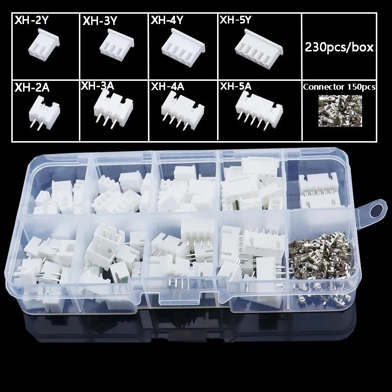 230 Piezas XH2.54 2p 3p 4p 5pin 2.54mm Terminal De Paso Macho Y Hembra ...