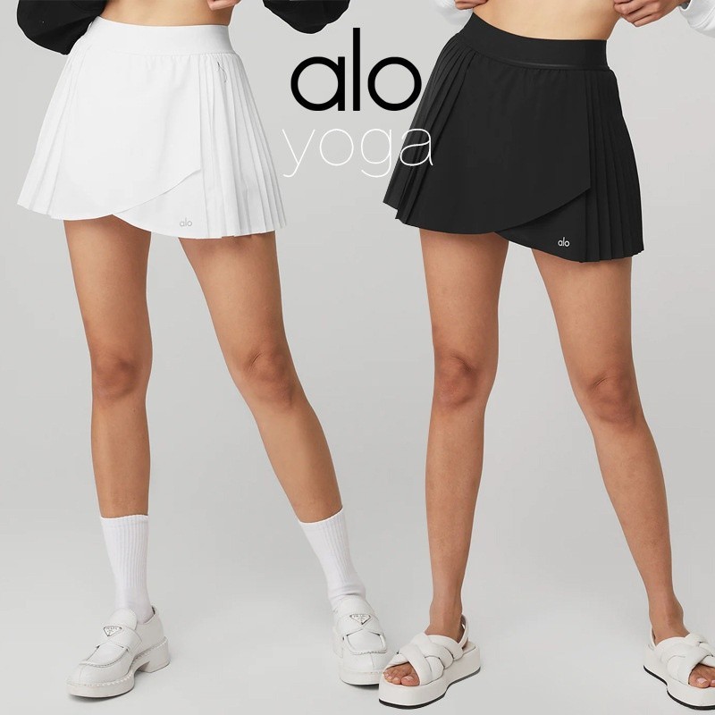 Alo Yoga De Secado R pido Falda De Pantalones De Ch ndal Falda De Yoga Plisada De Reducci n De Edad Viene Con Forro Falda De Tenis Anti Flashing