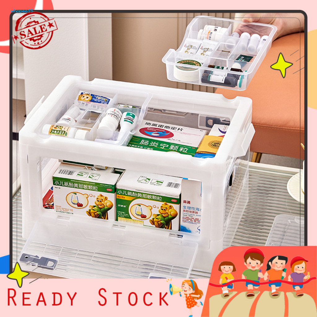 Medicine Storage Case Emergency Organizer Stackable Box with Detachable ...