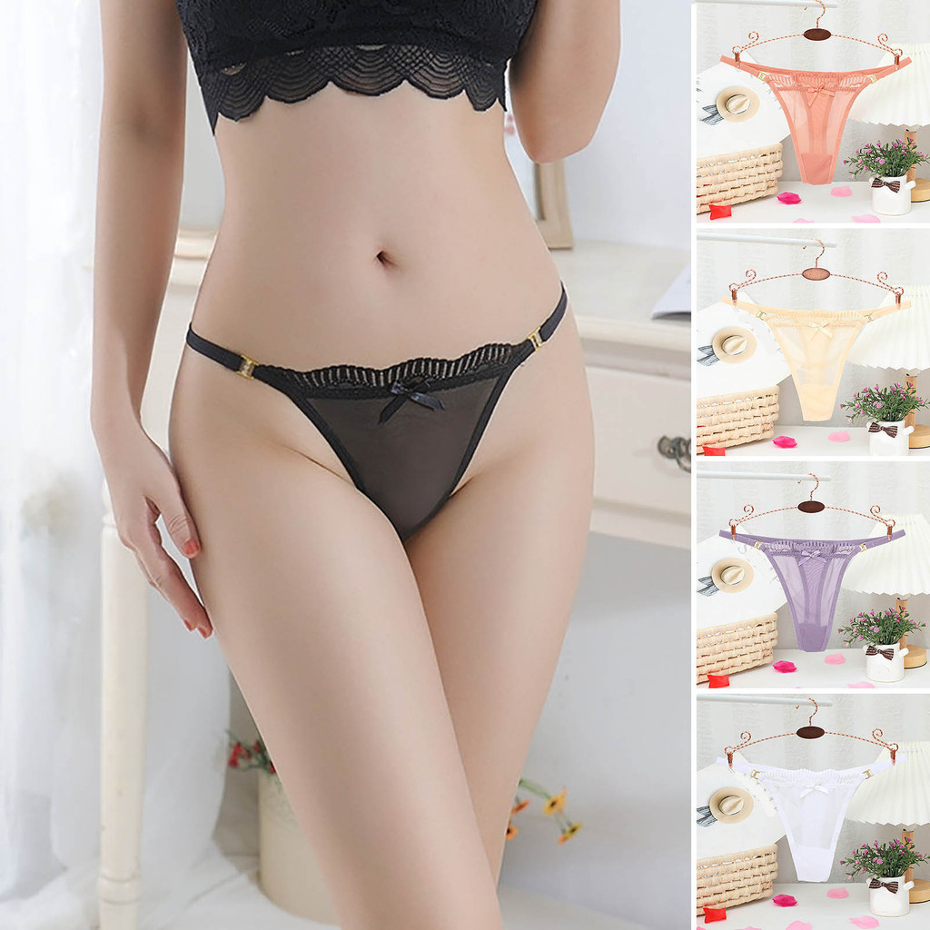 eridu-Panty Bowknot Decoración Transparente Ver A Través De Hilo De Red De  Baja Altura Tanga Calzoncillos Mujeres Encaje Recorte Ultra-Delgado |  Shopee Colombia