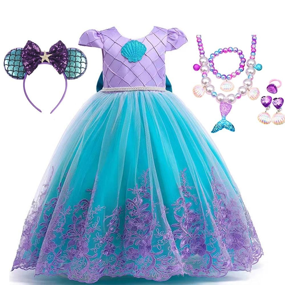 Niñas Sirenita Ariel Niña Princesa Disfraz Niños Lujo Bordado Vestido Para  Carnaval Halloween Fiesta Vestidos | Shopee Colombia