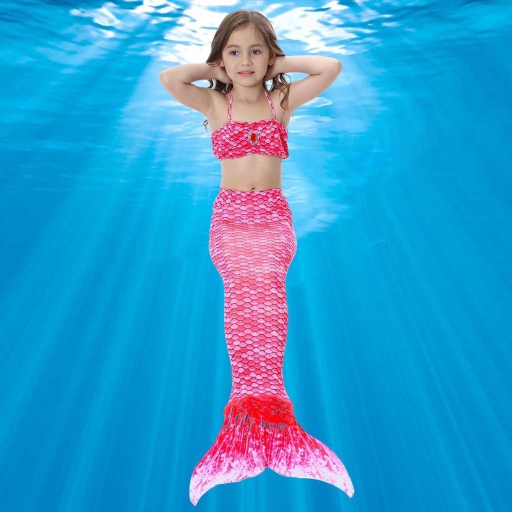 Juego de 5 colas de sirena para nadar para niñas, traje de baño de sirena  para niñas, traje de baño de princesa