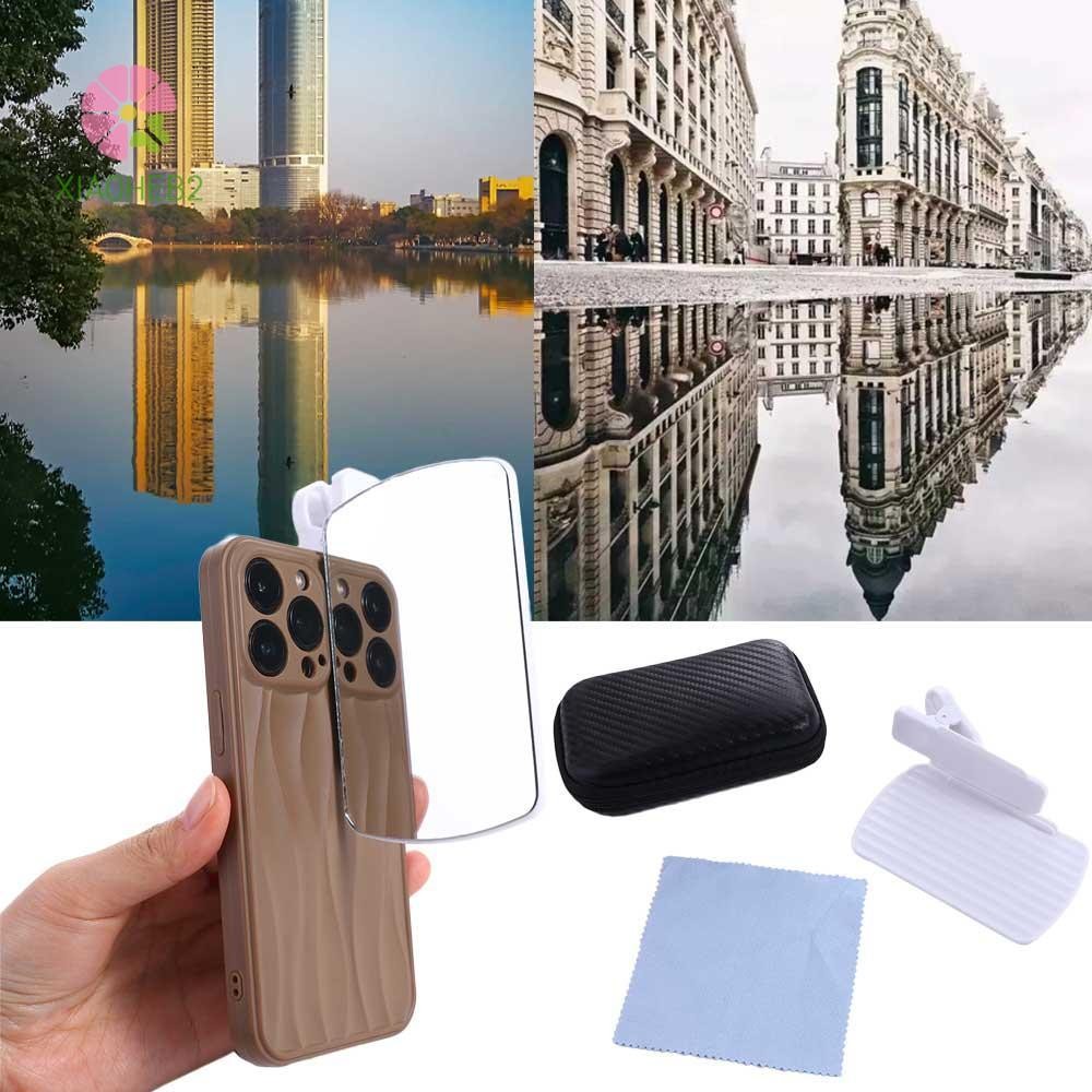 Espejo De Reflexión Para Cámara De Teléfono Móvil Con Clip Ajustable - Crea Efectos Espejo En Tus Fotos (Incluye Bolsa Y Paño)