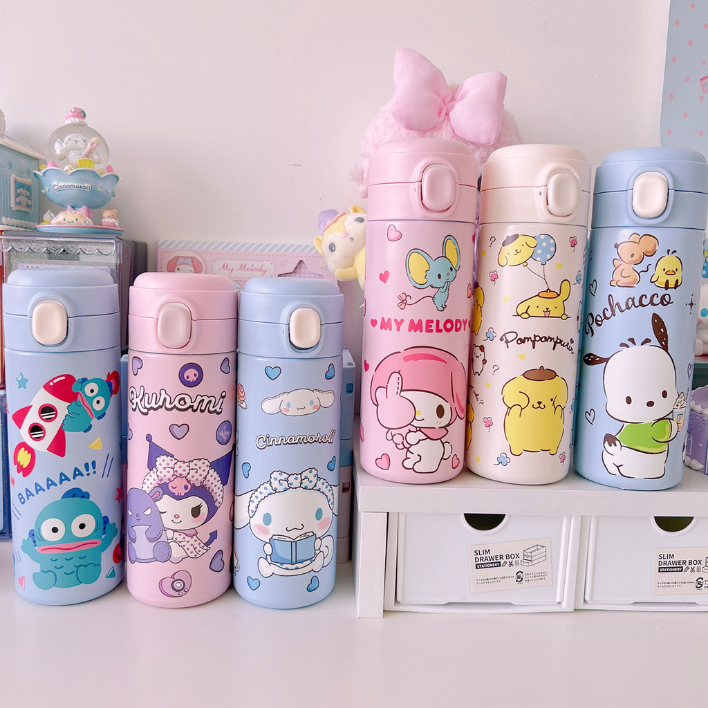 Thermos 420ML Sanrio Taza Termo 304 Inoxidable Aislado De Agua Botella De  Viaje Kuromi Pochacco Estudiante Regalo De Cumpleaños