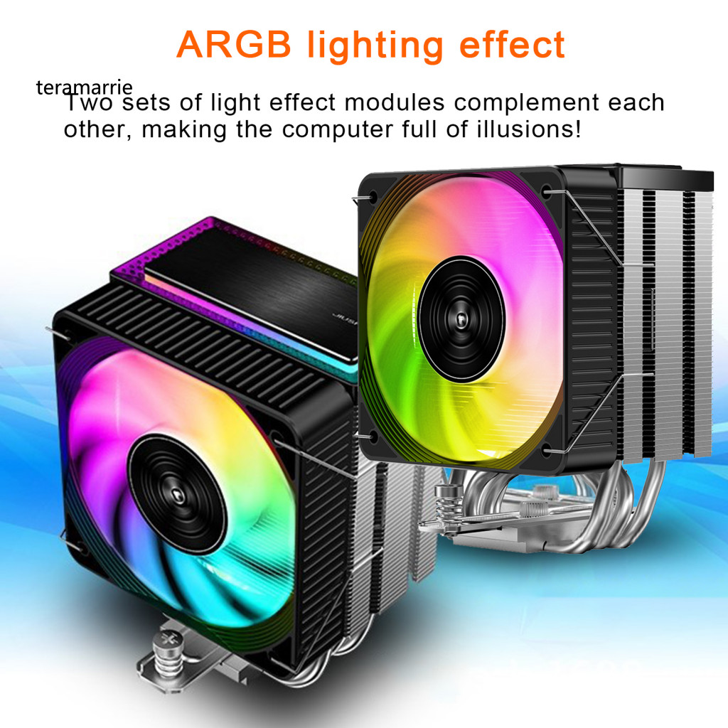 Cpu Cooling Fan Quiet Rgb Cooler for Intel Lga 1700/1200/115x Amd Am4 ...