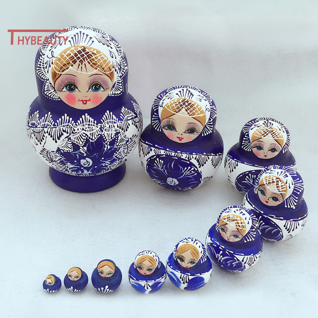 10Pcs Set Munecas Rusas De Nido Matryoshka Juguete De Madera Hecho A Mano Decoracion Del Hogar Shopee Colombia